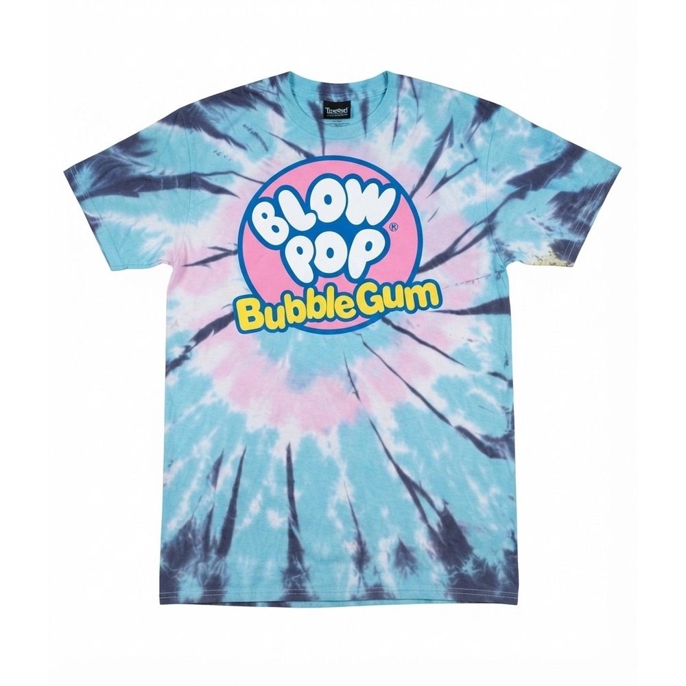 Tootsie Blow Pop Bubble‎ Gum Tie Dye Graphic T-Shirt Blue Pink Mens Small